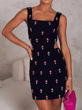 Spring 2025 New Fashion Sexy Water Diamond Inlaid Design With Open Waist Bag Slings Short Dress
