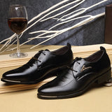 Zingj Men's Plus Size Leather Shoes Pointed Fashion Business Dress Men's Shoe Barber Shoe Size 37