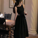 French White Black Women Elegent Party Midi Dress Female Sexy Fashion Slim Clothes