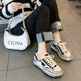Jianhao With A Thick-Sed Canvas Shoes Men's And Women's Shoes Yu Wenle Gene Mutation Of The Couple's Plate Shoes Spring Single