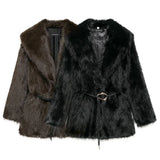 Women's Winter New Artificial Fur Effect With Belt In The Long Fur