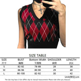 Sweater Vest Women Black Sleeveless Plaid Knitted Crop Sweaters Casual Autumn Preppy Style 2020 tops V Neck