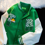 retro alphabet embroidery jackets coats men's 2023 new Y2K street hip-hop baseball suit couple casual trend jacket