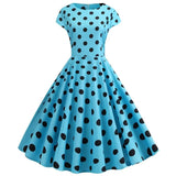 Women Summer Dress Vintage Floral Print Rockabilly Dress Robe Femme Sundress Vestidos 2022 Polka Dot Party