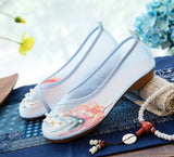 Zingj Shoes Antique Shoes Embroidered Mesh Yarn Single Shoes Round Head Hollow Flat Embroidered Shoes