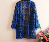 Lace Cardigan Embroidery Women Casual Vintage Jackets Mujer Coat Jaqueta Feminino Casaco De La Big Plus Size 2XL~4XL