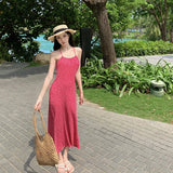 Zingj Pink Small Floral Slim Big Back Pleated Neck Sling