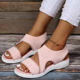 Version Of The Flying Mesh Thick Sole Hollow Sandals Women's Cover Toe Large Beach Cool Slippers