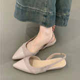 Fairy Wind Gentle Baotou After The Empty Sandals Spring And Summer New Design Sharp Head Low Heel Temperament French Single