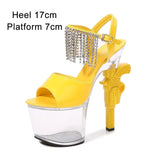 Stripper Shoes Pole Dance High Heels Sexy Women Shoes Transparent Sandals Women Wedding Dress 2020 Pistol Heel Female