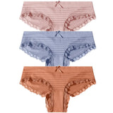 3PCS/Set Lace Cotton Panties Women Sexy Bow Briefs Soft Lingerie Female Briefs Panty Women's Underpants