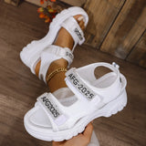 Sports Sandals Women Wear 2025 New Summer Drill Thick Bottom Magic Stick Soft Bottom Roman Beach