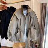 Korea's Dongdaemun Design Sense Of A Small Relaxed Leisure Drawstring Waist Workwear Windwear Coat Women's Spring And Autumn