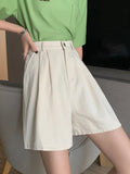 100% Cotton Korean Oversize 4Xl Shorts Women Harajuku High Waist Fashion Wide Leg Short Pants Summer Solid All Match