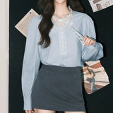 Heavy Industry Black Lace Sleeve Thick Line Sweater Women 2025 New Lazy High-End Feeling Small Knitted