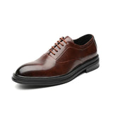Zingj Men's Korean Version Fashion Shoes Business Dress Pointed Breathable Young British Casual Leather Shoes