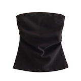 Fashion Folded Women's New Trend Brag Vest Solid Color Bhise Repair Body Small