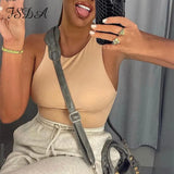 Summer Women Sleeveless Khaki Bodysuit 2020 Sexy Black Body Top Casual O Neck White Streetwear Bodysuits Off