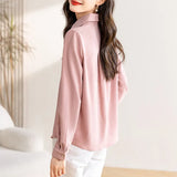 Korean Version Add Thick Grinding Hair Loose Show Thin Long Sleeve Shirt Female Autumn Winter New Can Wear Lapel Fashion Temperament Jacket-Outfit