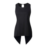 Tops and Blouses Sleeveless Ladies Top Female Cross Irregular O-Neck Woman Blouse Shirt Summer Tops for Women 2018