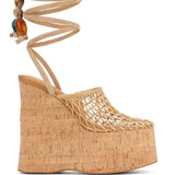 Wood-Grained Waterproof Table Fishing Net Sandals Women's Summer Wear 2025 New