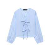 Women's Clothing 2025 New Fashion Temperament With Bow Shirt