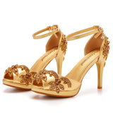 Cm High Heel Sandals Shallow Mouth Fish Mouth Water Table High Heel Sandals Water Drill Wedding Bridal Shoes White High Heels