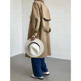Fashion Women's Trench Coat New Laple Belt Patchwork Double Breasted Thin Khaki Windbreaker Female Tide Autumn 2023