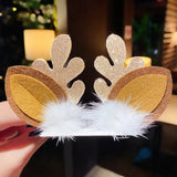 Women Girls Cartoon Christmas Antlers Hairpins New Year Sweet Hair Decorate Barrettes Hair Clips Novelty Hair