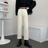 Zingj Jeans Female Autumn Loose Wide Leg Straight Leg Show Thin Large Size Fat Mm Harun Radish Dad Cigarette Pipe Pants-Outfit