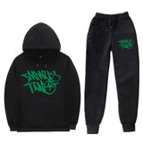 Popular Letter Gothic Print Hoodies Sweatpants Men Y2K New Street Hip Hop Fashion Sports Suit Unisex Casual Loose