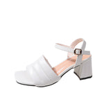 Heel Sandals Outside Wear Female 2025 Summer New Versatile French Simple Casual Versatile Thick With One