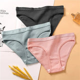 Women's Cotton Briefs Sexy Underwear Women's Panties Female Underpants Fashion Ladies Lingerie Solid Colors