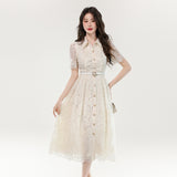 Dress 2025 Explosion New High-End Embroidery Long-Term Collection Waist Thin
