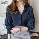 Women's Shirt Classic Chiffon Blouse Female Plus Size Loose Long Sleeve Shirts Lady Simple Style Tops Clothes Blusas