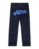 New American Letter Print Jeans Women Harajuku Hip Hop Vintage Straight Pants Unisex Casual Loose Jeans Punk Wide-Leg