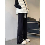 Trousers High Street Fashion Zip-Up Open-Pillary Micro-T-Swear Men's And Women Trend H-Hop Casual