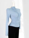 Zingj A Half-High Neck And Long-Sleeved Bottom Top With A High Stretch
