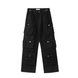 Retro Old Multi-Pocket Jeans Women's Y2K New Street Hip Hop Straight Wide-Leg Pants Harajuku Casual Loose Mopping
