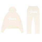 High Street Tide Card Letter Printed Sweaters Set For Men And Women Hip Hop Street Loose Hooded