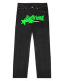 New American Letter Print Jeans Women Harajuku Hip Hop Vintage Straight Pants Unisex Casual Loose Jeans Punk Wide-Leg