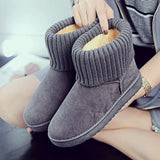 Winter Snow Boots Pink Flat Bottom Round Toe Women Flat Snow Boots Non-slip Fur Women Winter Boots botas de mujer