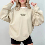 Even Baddies Get Saddies Embroidered Sweatshirt- Outfit