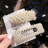 Handmade Pearls Hair Clips Pin For Women Fashion Geometric Flower Barrettes Headwear Girls Sweet Hairpins Hair