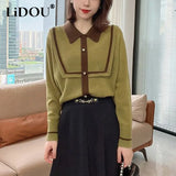 Winter Polo Neck Elegant Fashion Sweet Knitting Pullover Ladies Loose Casual All-match Jumper Sweater Women's