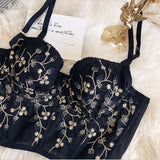Street Women's Camisole New Fashion Embroidered 3D Petal Bustier Bra Cropped Tops Female Thin Underwear