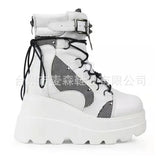 Wish Size 2025 Winter Thick-Ded Goth Slope And Mid-Sleest Boots Girl