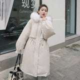 2022 New Winter Jacket Women Fur Hooded Winter Clothes Women Long Parkas Warm Down Cotton Padded Jacket Coat