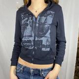 Aesthetic Women Hoodies with Pockets 90s Vintage Graphic Printed Zipper Closure Coat Top E-girl Sweatshirts Spring