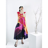 Folded High-End French Long-Press Dress Femininity Dinner High-End Sleeveless